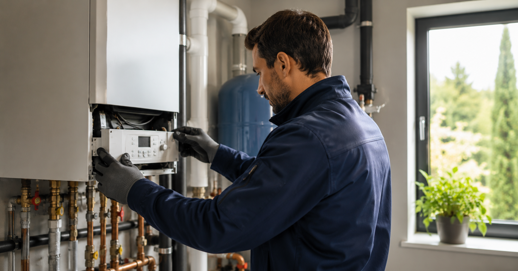 Tecnico Enertherm durante un intervento di assistenza post-installazione - Enertherm