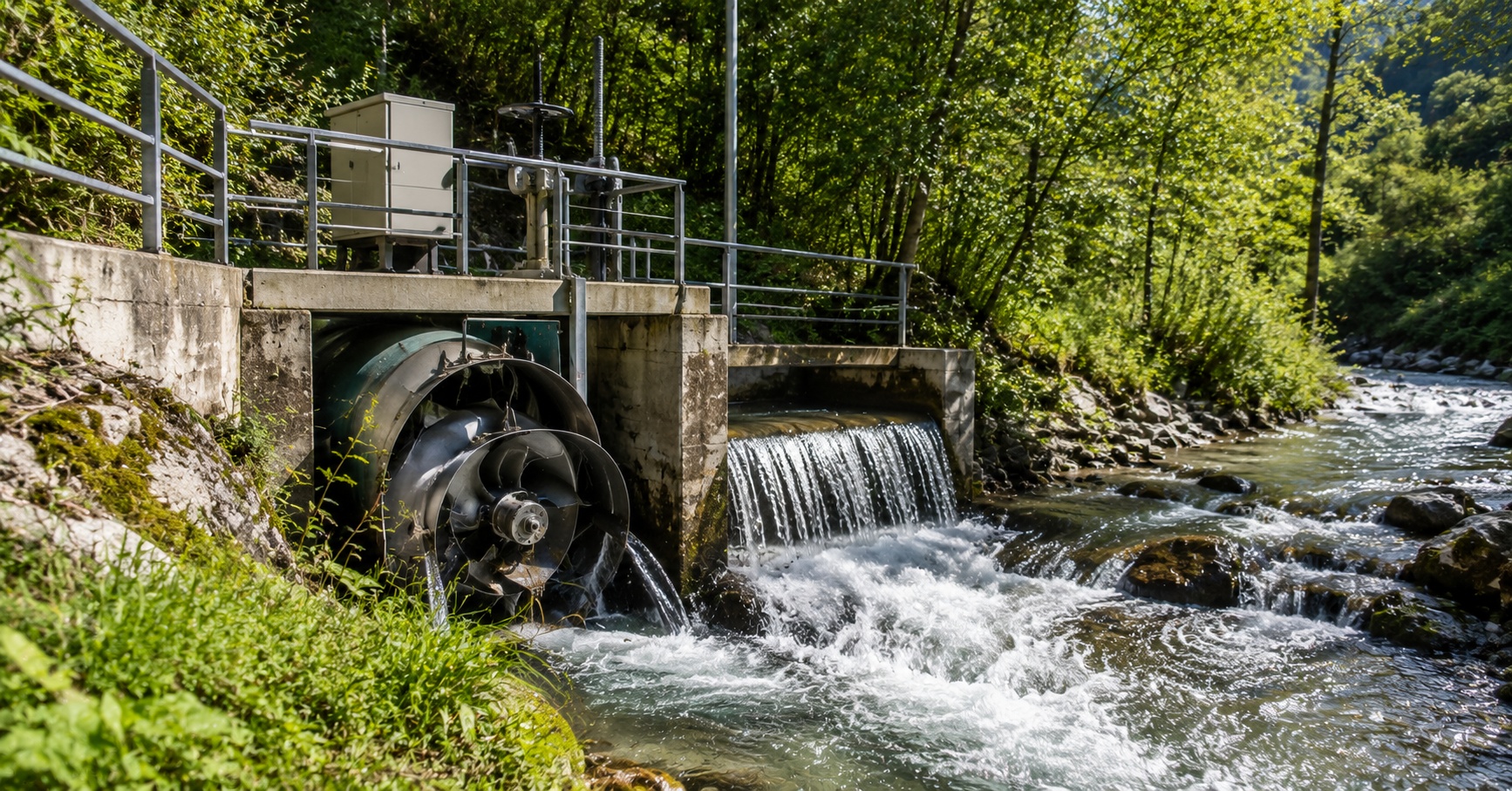Micro impianto idroelettrico privato installato su un corso d'acqua - Enertherm